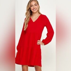 Pink Coconut Red Babydoll Dress